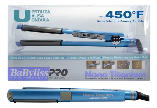 Planchita de pelo BaBylissPRO Nano Titanium U Styler BABNT2071 azul