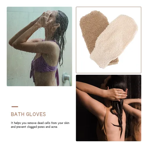 Guantes Exfoliantes De Yute Para Baño, Prácticos Y Útiles