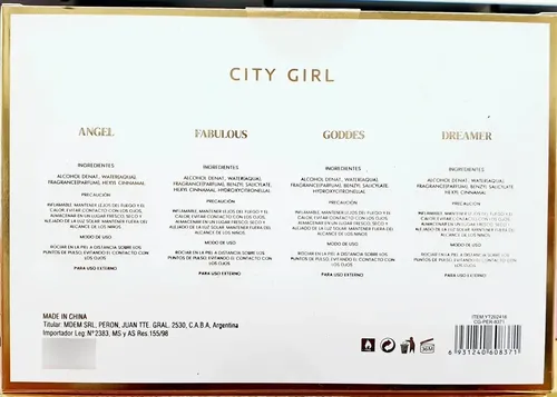 Set De Perfumes City Girl X 4 Fragancias Eau De Parfum Mujer