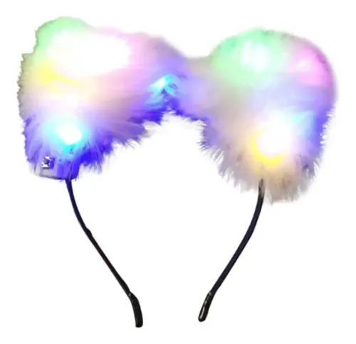 Ay 1pcs Diadema Orejas Iluminadas For El Pelo Luz Colorida