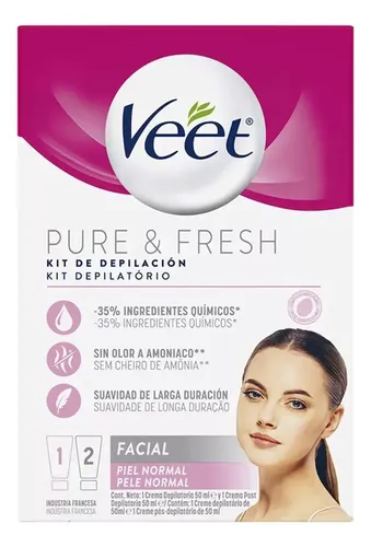 Veet Crema Kit Facial Depilatoria X2 50 Ml