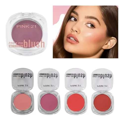 Rubor Individual Compacto Polvo Mate Make Me Blush Pink 21 Tono Del Maquillaje Tono 3