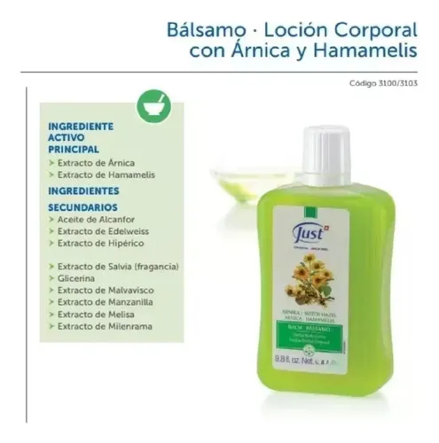 Balsamo De Arnica 45 Ml Loción Herbal Producto Just Original