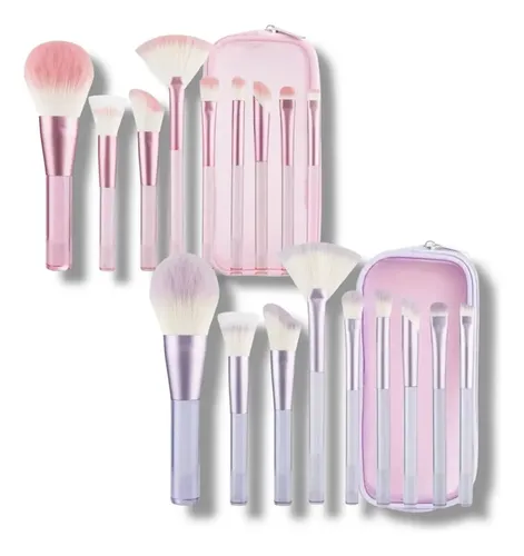 Brochas De Maquillaje Colores Pateles X2 Set
