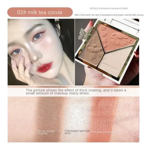 Paleta Iluminadora De Rubor Contorno 3 En 1 3 Tonos