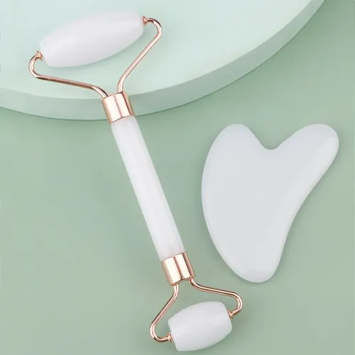 Rodillo Facial De Masaje Con Forma De Rosa Rosa Sha, 2 Unida Blanco