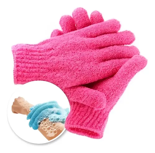 Set De Guantes Exfoliantes Para Ducha Corporal Facial Spa