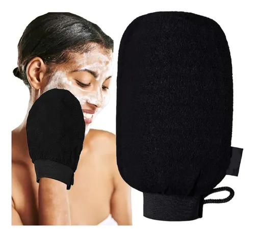 Guante Exfoliante Corporal Facial Piel Suave Negro Renkai