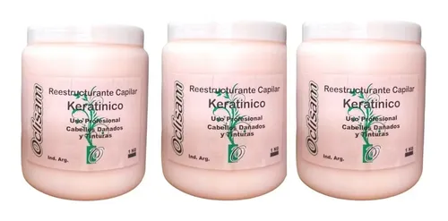 3 Baños Profesional Keratina Oclisam 1kg Pelo Dañado Teñido