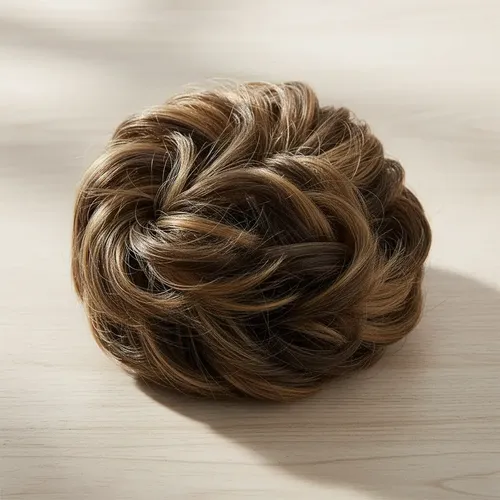 Rodete Recojido Postizo Similar Natural Pelo Sintético Opaco