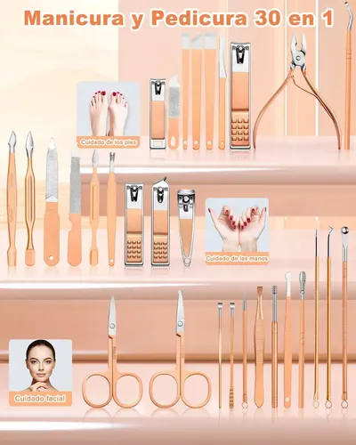 Px Set Manicura 30 Piezas Portátil Estuche Alicate Tijera A