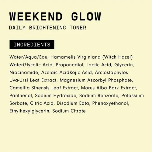 Tónico Facial Versed Weekend Glow, Iluminador Diario, Vegano