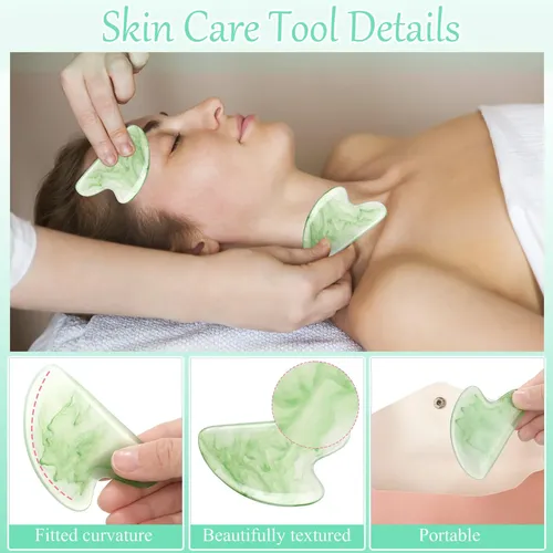 Set De 24 Herramientas Faciales Gua Sha De Resina Sherr Para