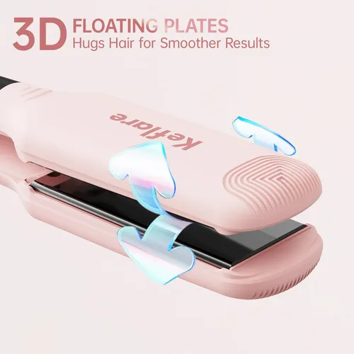 Plancha De Pelo Keflare De 4,3 Cm, 7 Temperaturas, Doble Vol