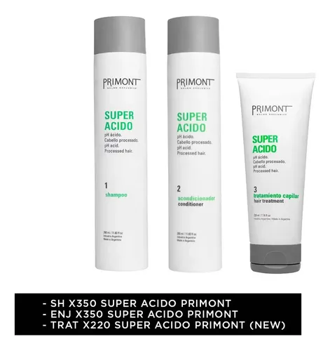 Kit Primont Súper Ácido Shampoo Acondicionador Tratamiento