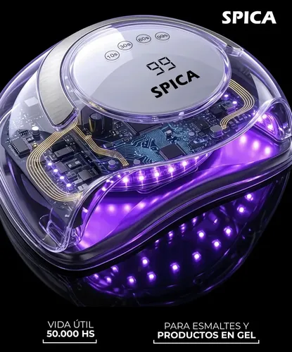 Cabina De Uñas SPICA Luz Led Secado Uv 120w Manos Y Pies Color Blanco/Negro