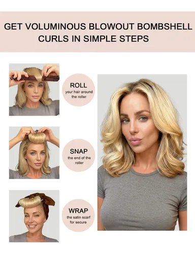 Set De Rulos De Cabello Riffin De Terciopelo Sin Calor Con P