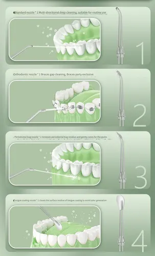 Mini Hilo Dental Eléctrico Portátil Con 5 Boquillas