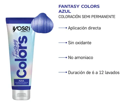 Coloracion Capilar Iyosei Fantasy Colors Azul X60gr