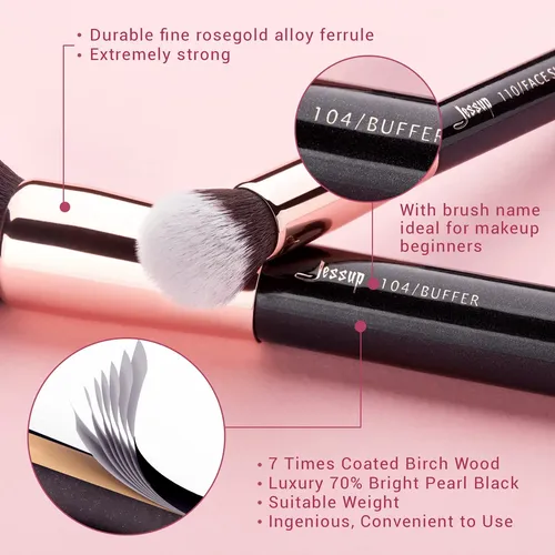 Juego De Brochas De Maquillaje Jessup T160, 15 Piezas, Cabel