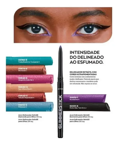 Delineador de ojos retráctil Diamonds, Glimmerstick, acabado metálico Avon Bronze