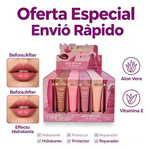 Bálsamo Labial Juicy Peptide Mini Brillo Labial Hidratante