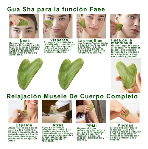 4pcs Masajeador De Jade,rodillo Masajeador Facial De Jade Y