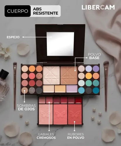 Set Maquillaje Completo 38 Colores Espejo Paleta De Sombras