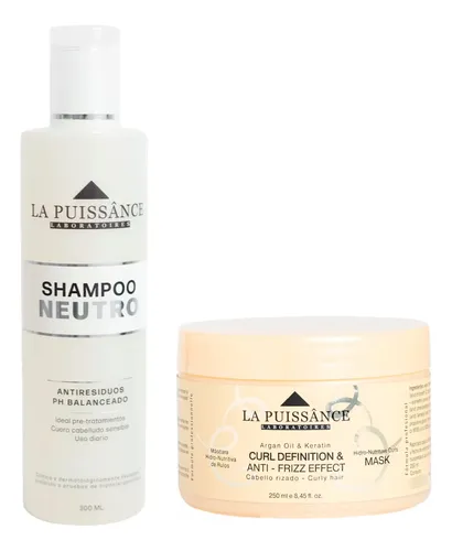 Mascara Nutritiva Rulos La Puissance 250ml + Shampoo Neutro