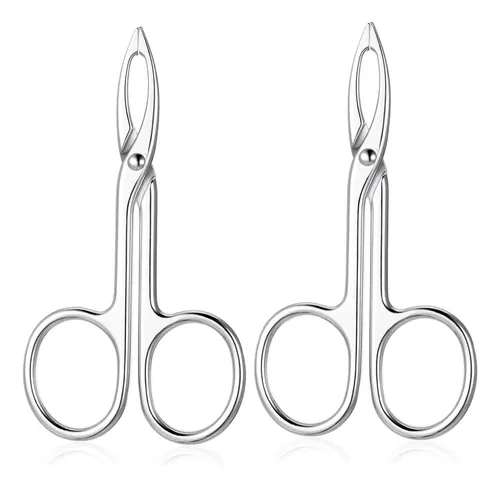 Pinzas Metalicas Para Cejas Y Vello Facial Plateadas