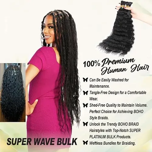Aivico Extensiones Cabello Humano Super Wave 100% Virgen