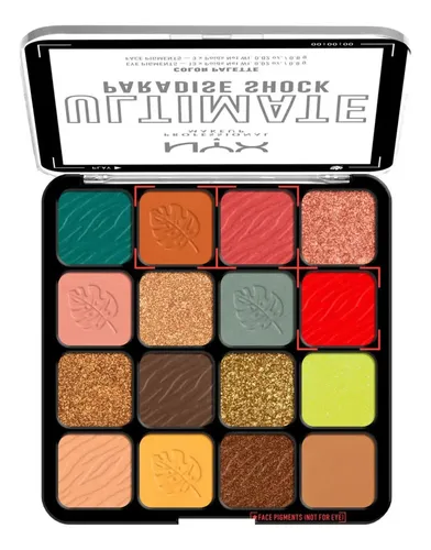 Paleta De Sombras Ultimate Shadow Palette De 16 Tonos Nyx Color de la sombra PARADISE SHOCK