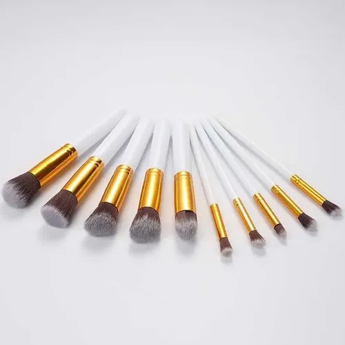 Set X10 Brocha Kabuki Para Maquillaje Makeup Profesional