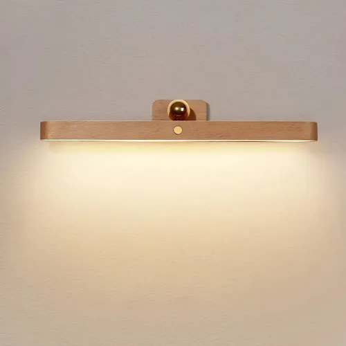 Zc A Aplique Moderno Con Espejo De Madera Lámpara Lf Zc