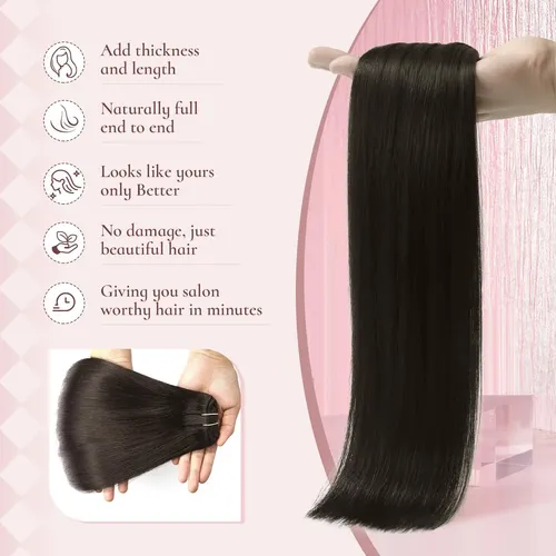Extensiones De Cabello Humano Real 45cm 7pcs 85g Color #2