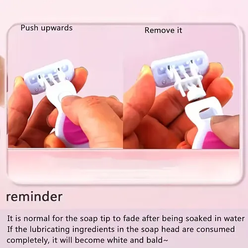 Afeitadora Portátil Para Mujer Con 6 Hojas – Sin Olor 1 Knife Handle + 4 Blade + Transparent Storage Box