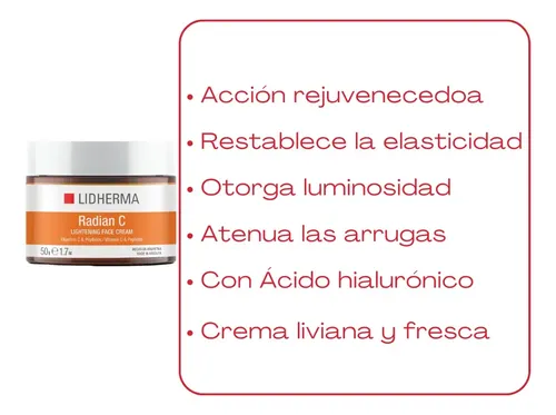 Crema Facial Radian Vitamina C Manchas Hidratacion Lidherma