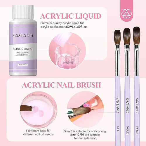Kit Acrílico De Uñas Para Principiantes Saviland A1