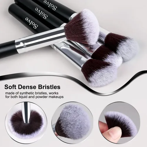 Set 64 Brochas Maquillaje Profesional Solve Mango Rustico
