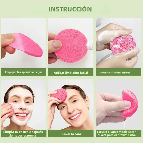Esponja Facial Comprimida De Pulpa De Madera X50