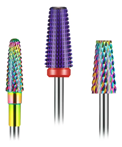 Juego De 3 Brocas Para Uñas 5 En 1 Barril Cónico Y Cono