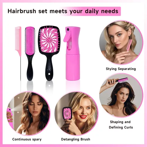 11 Pcs Hair Brush Set, Cepillo Para Desenredar El Cabello Y