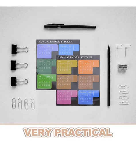 Juego De Pestañas De Índice Mensual: Pegatinas De Colores D