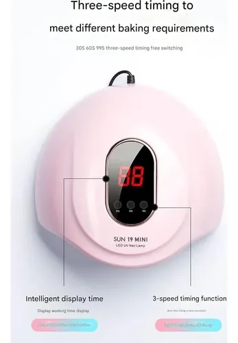 Lámpara De Uñas Uv Led Sun19 72w Rosa, Secador Profesional