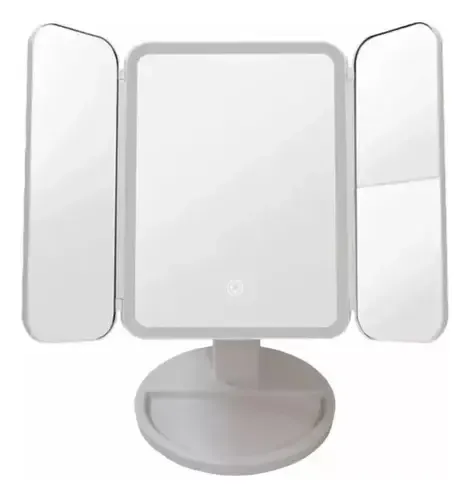 Espejo Triple Con Luz Led Usb Maquillaje Make Up