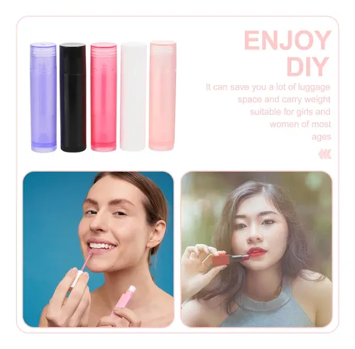 50 Tubos Vacíos Redondos Reutilizables Para Bálsamo Labial