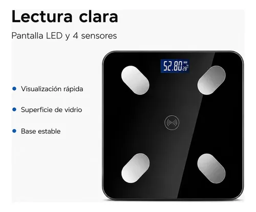Balanza De Baño Bluetooth Inteligente Medición Corporal