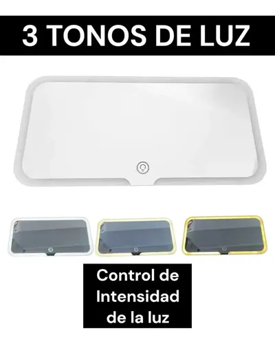 Espejo Con Luz Led Para Maquillaje Autos Usb Recargable