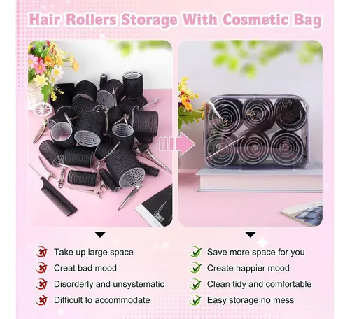 Juego De 60 Rulos Para Cabello Belicoo Con 28 Clips