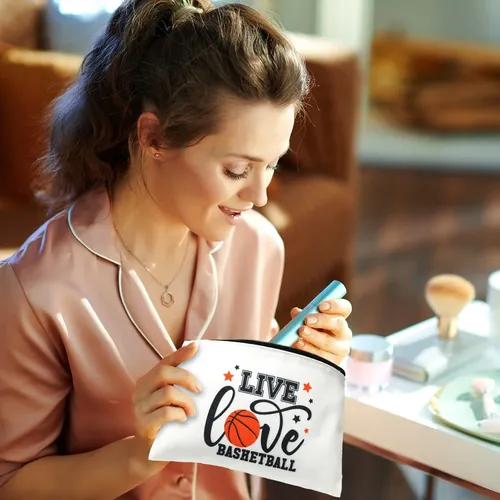 Bolsa De Maquillaje Moukeren Con Diseño De Baloncesto, 18 Un